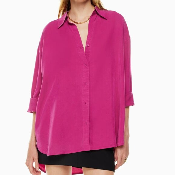Aritzia Babaton Archive Shirt- Oversized Drapey Twill Button-Up Shirt- Size XS - Picture 11 of 15